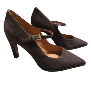 SARTO by Franco Sarto Athena Pointed Toe Mary Jane Pumps Brown Suede Size 9.5